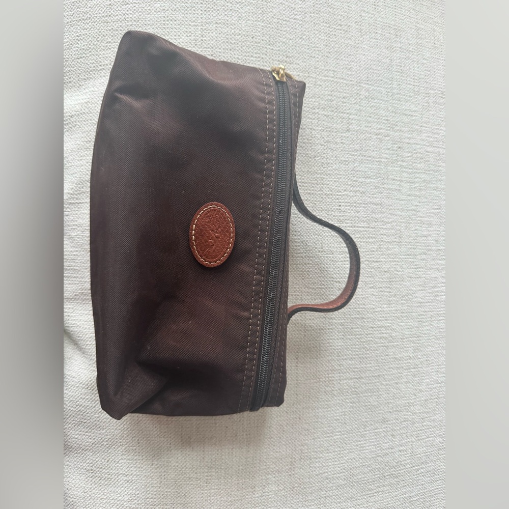 Longchamp nylon top handle bag in brown